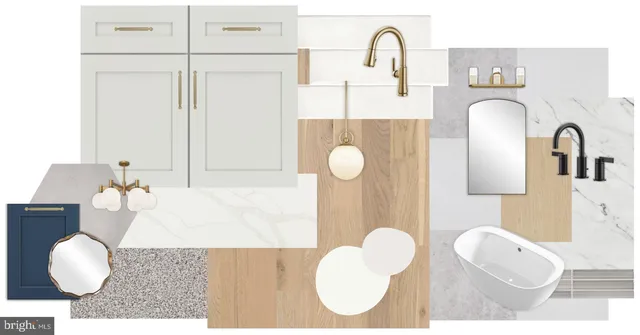 a bathroom with a sink vanity and mirror