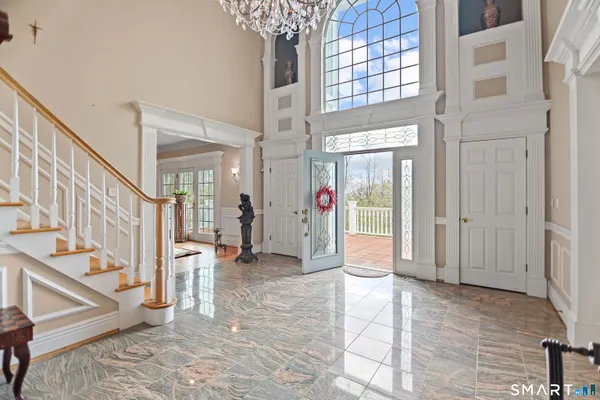 a view of an entryway with staircase