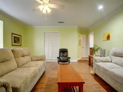 a living room with furniture