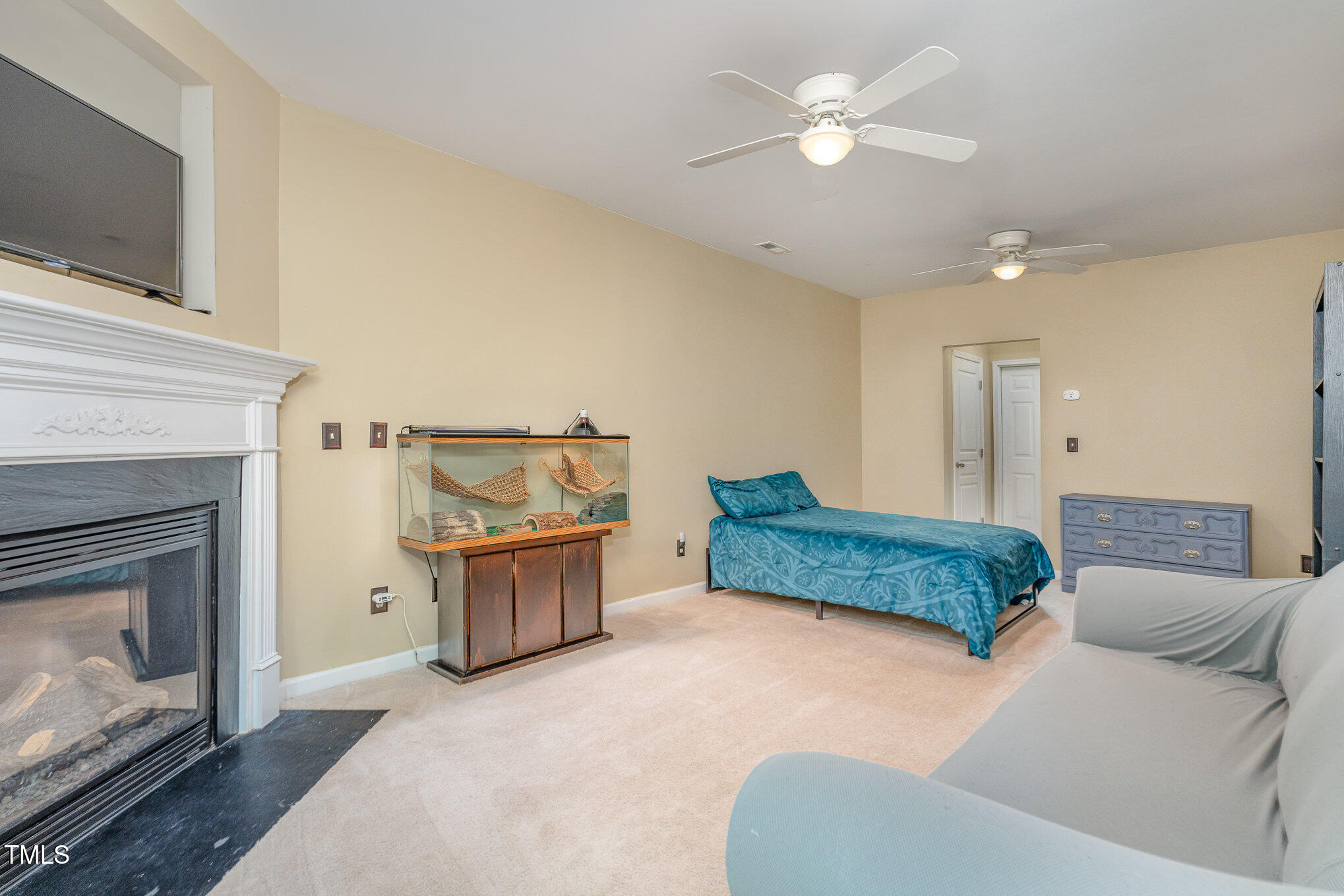 7894 Spungold Street Raleigh, NC 27617 - Photo 18 of 24 Daylight basement with fireplace