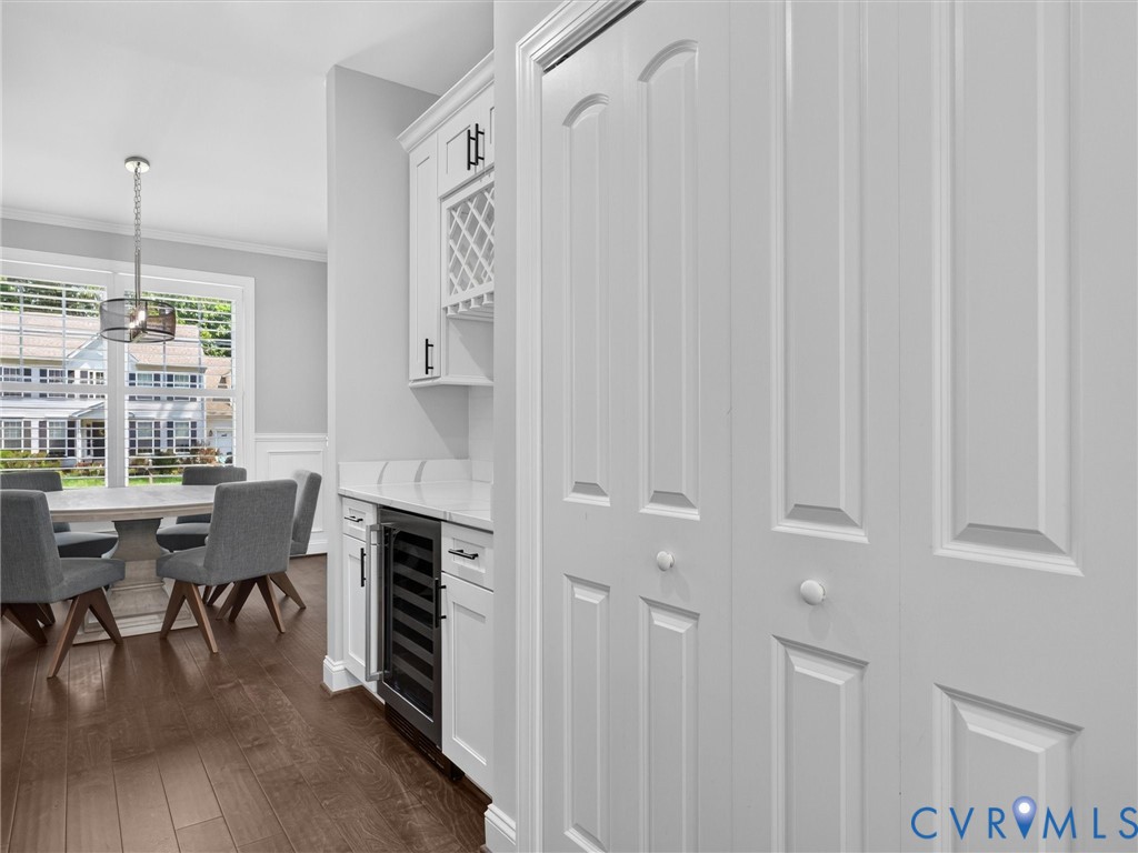 9011 Midway Road Henrico, VA 23229 - Photo 13 of 65 Built-in beverage bar featuring white cabinetry, a