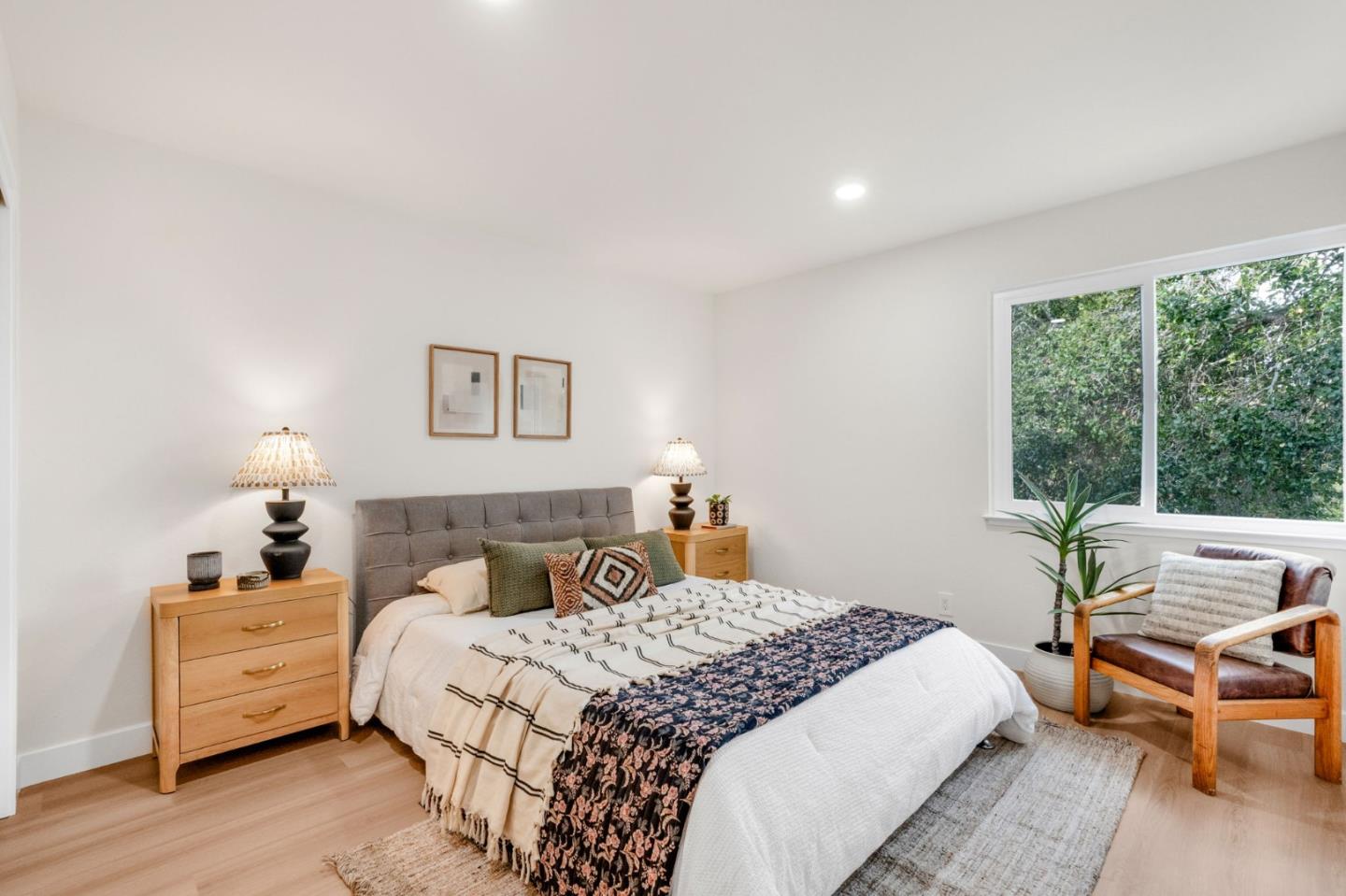 26645 Altamont Road Los Altos Hills, CA 94022 - Photo 29 of 60 a bedroom with a bed and wooden floor