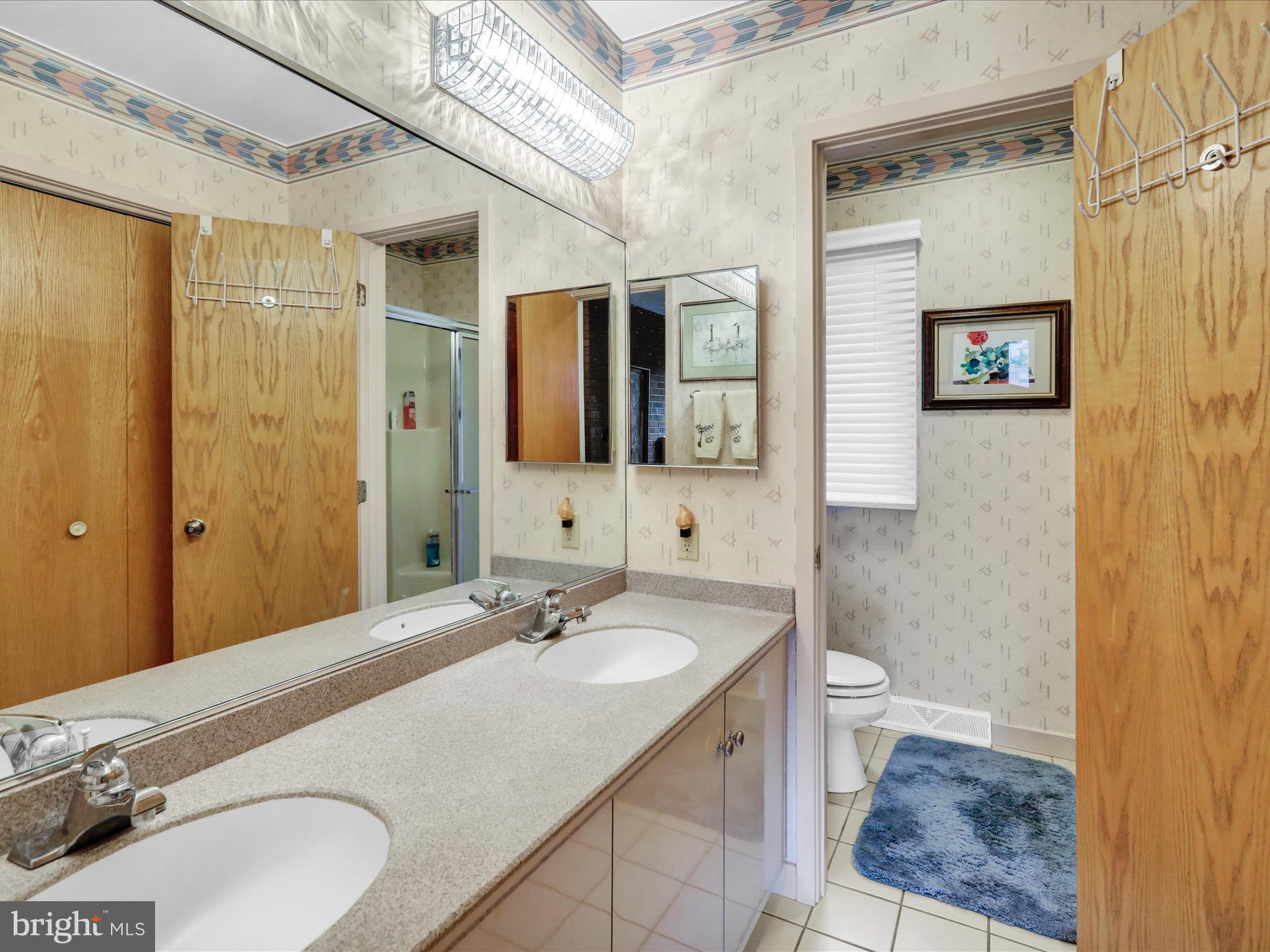 1617 Meadowlark Road Wyomissing, PA 19610 - Photo 48 of 99 a bathroom with a sink vanity granite toilet and a mirror