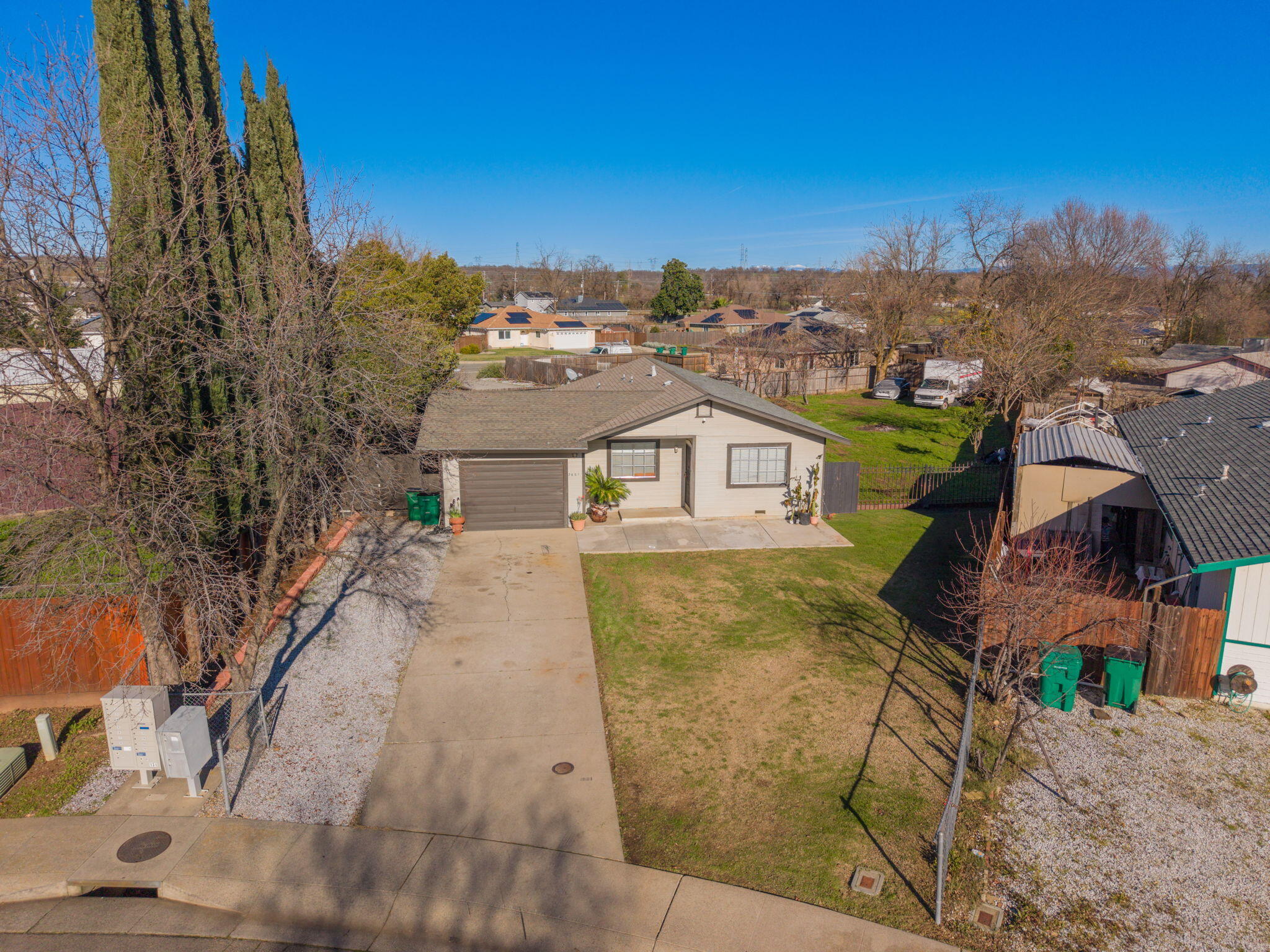 3661 Rabbit Lane Cottonwood, CA 96022 - Photo 36 of 38 an aerial view of residential houses with outdoor space