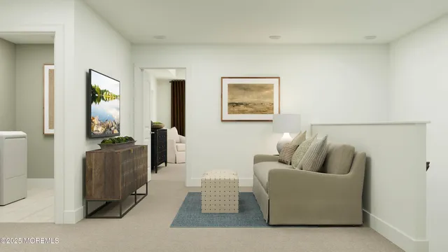 a living room with furniture and a couch