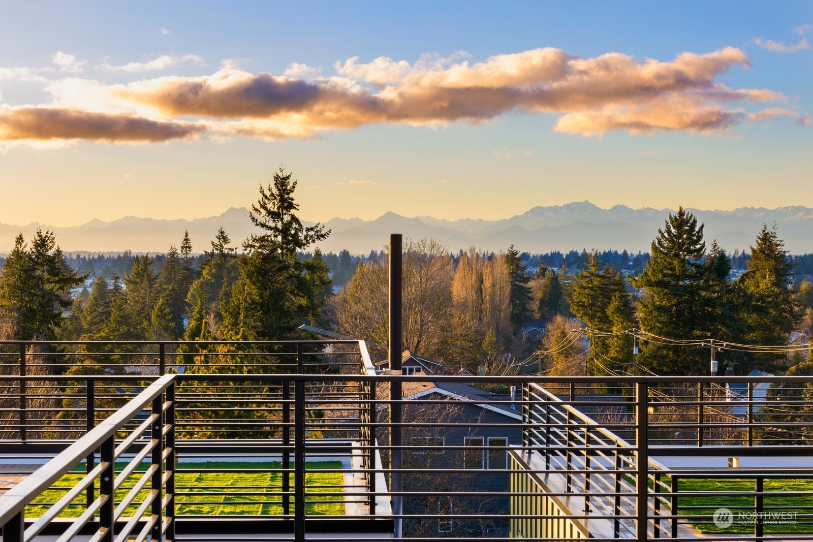 a view of city from a balcony