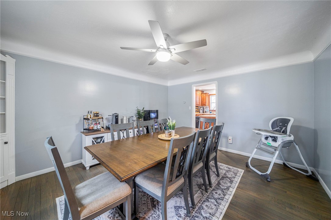 6600 Reynolds Road Mentor, OH 44060 - Photo 8 of 35 Dining room featuring dark wood-type flooring and ceiling fan