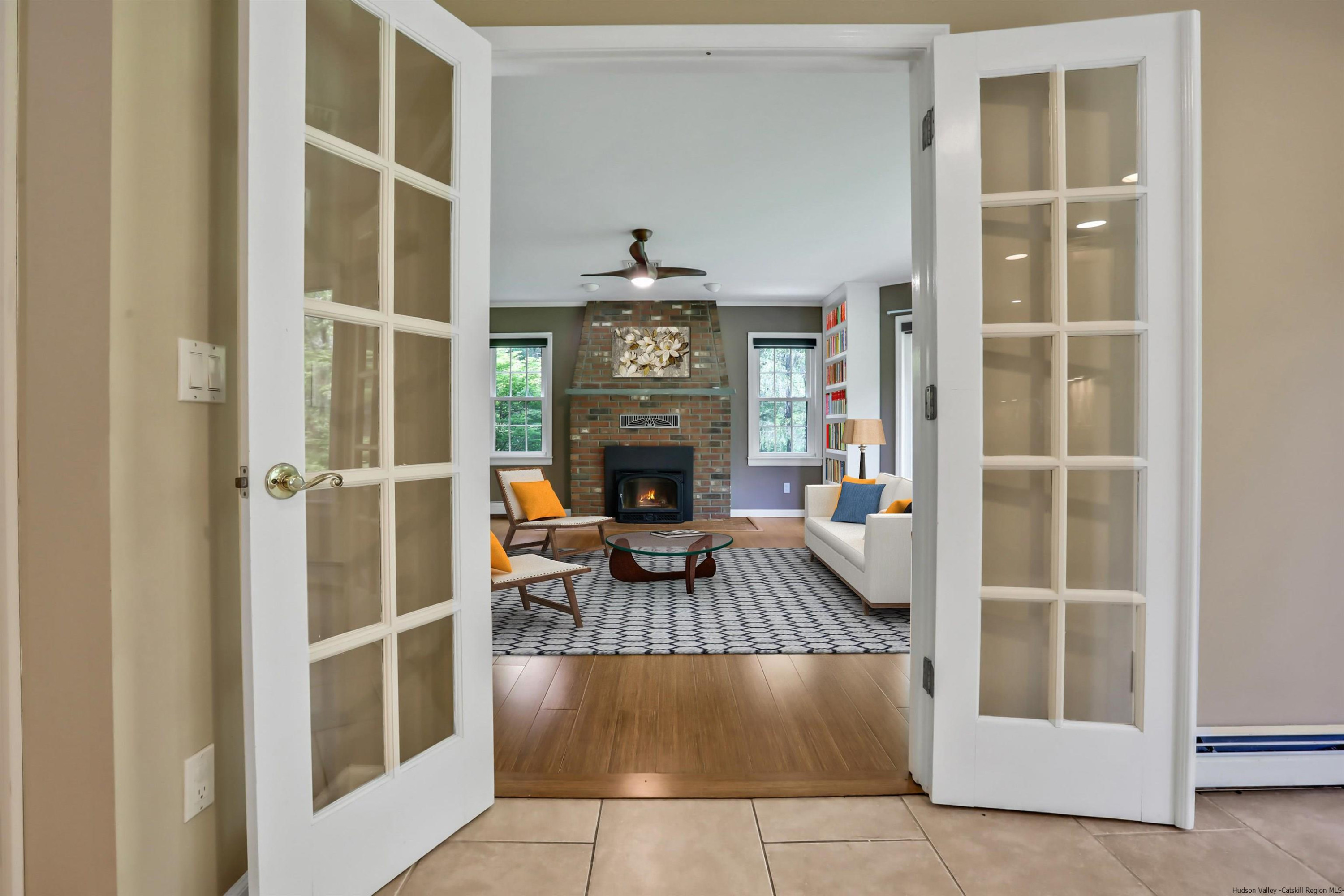 1 High Ridge Road, Unit KLEINKILL DR New Paltz, NY 12561 - Photo 13 of 30 a view of a livingroom with furniture and fireplace