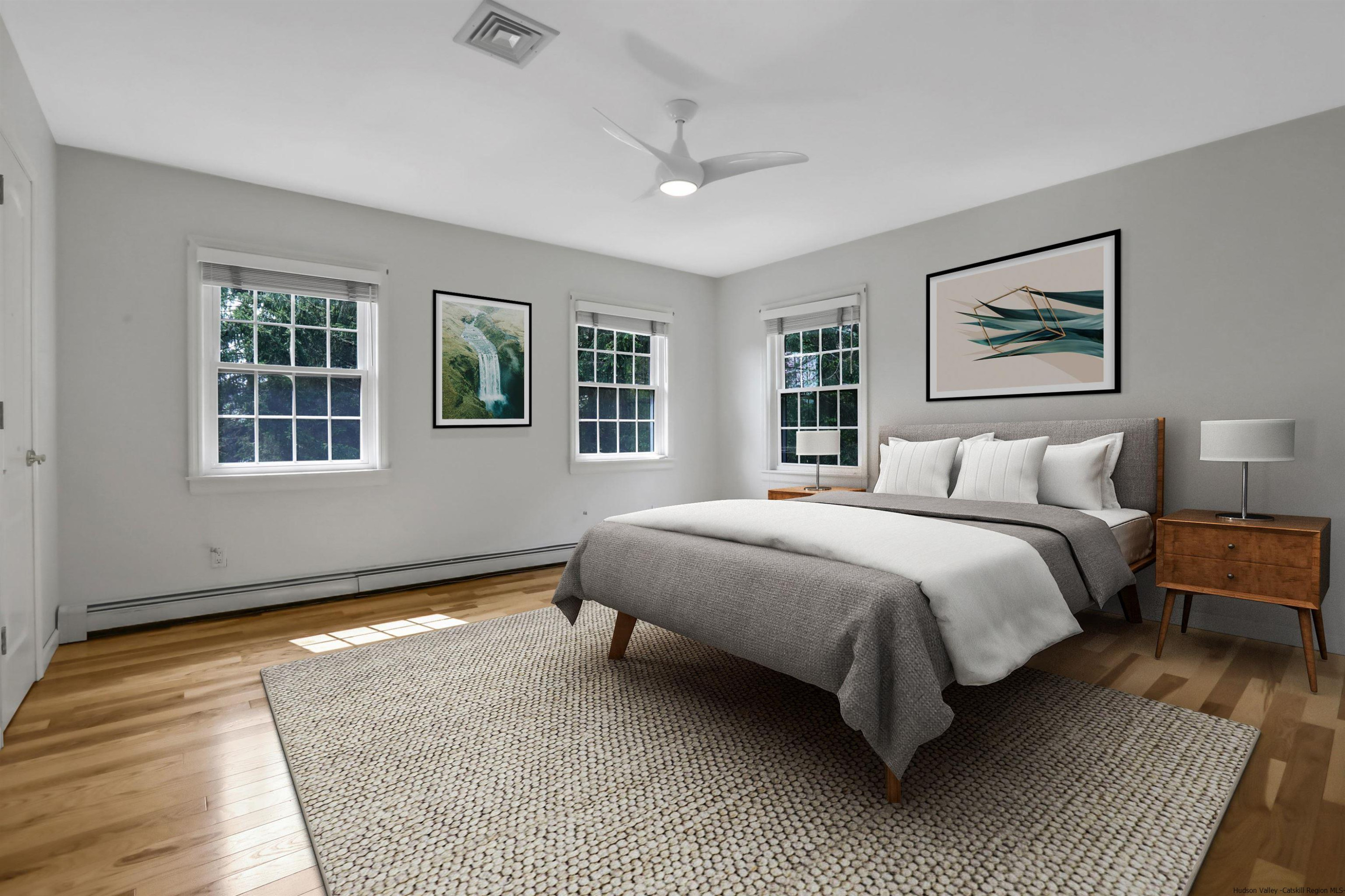 1 High Ridge Road, Unit KLEINKILL DR New Paltz, NY 12561 - Photo 24 of 30 a bedroom with a bed lamp closet and window