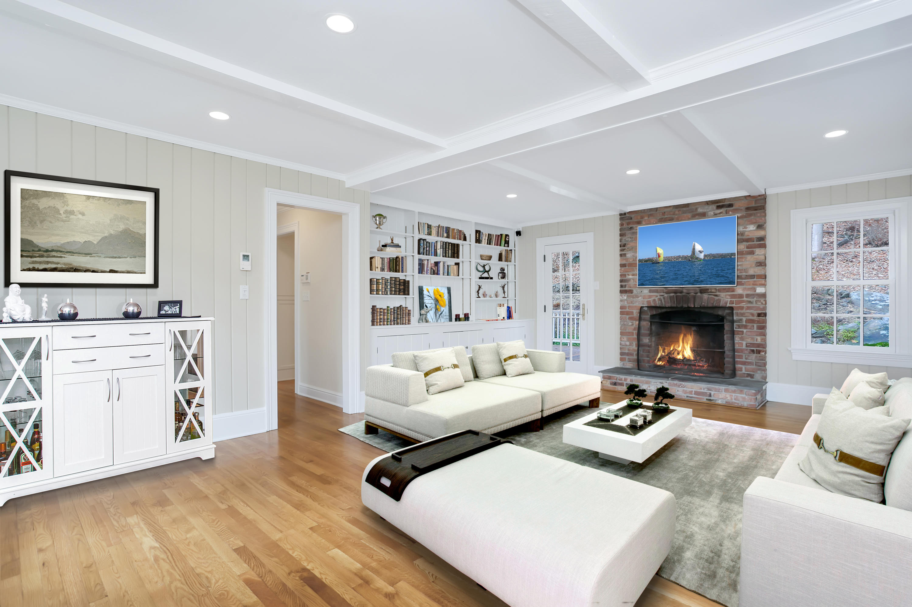 62 Salem Road New Canaan, CT 06840 - Photo 7 of 17 a living room with furniture and a fireplace