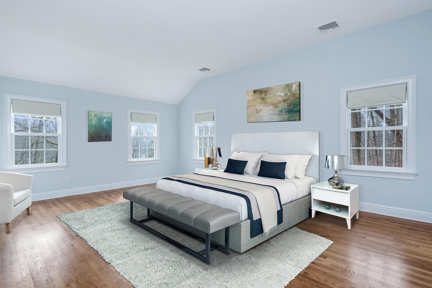 62 Salem Road New Canaan, CT 06840 - Photo 9 of 17 a spacious bedroom with a bed and wooden floor