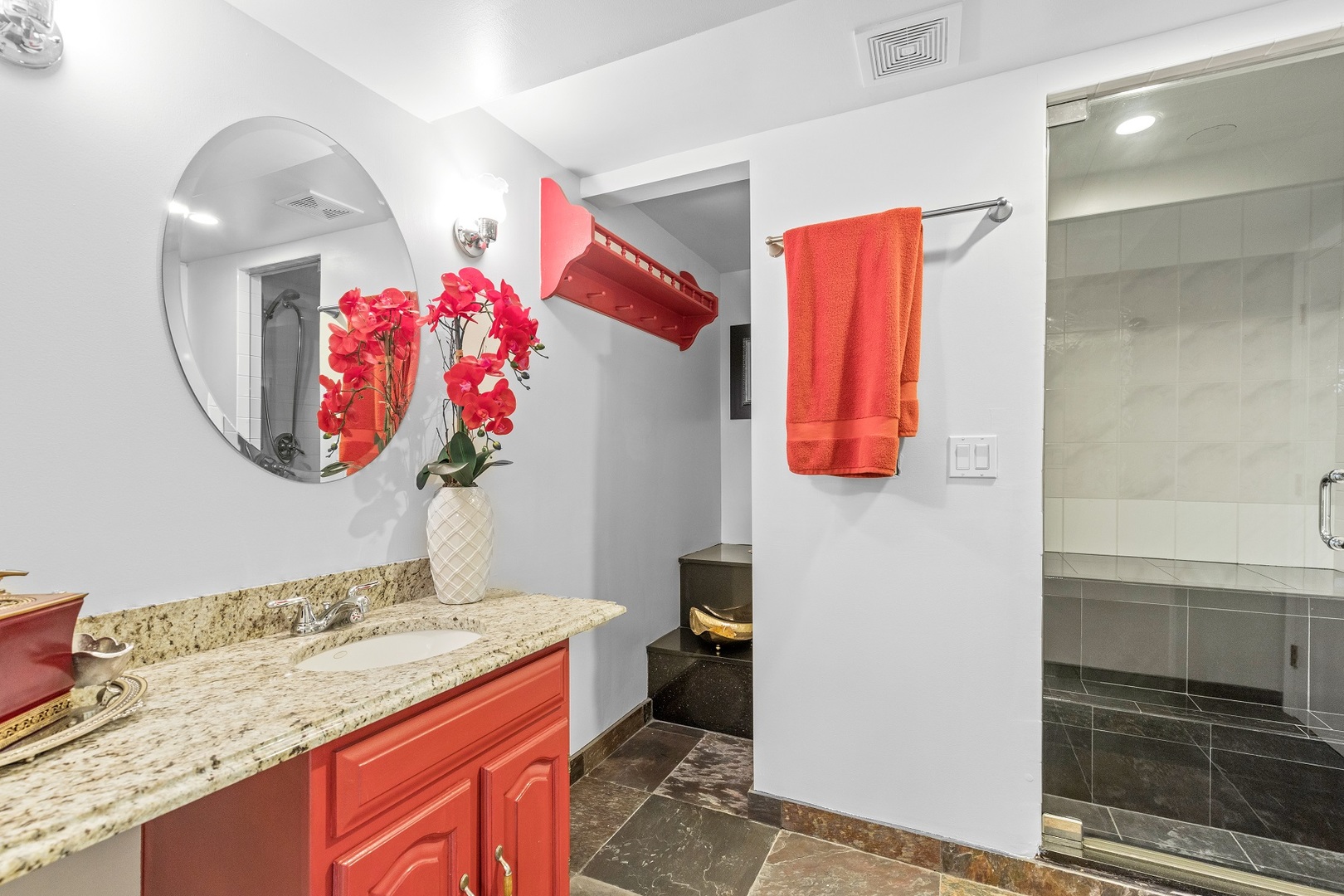 238 Linden Road Northbrook, IL 60062 - Photo 36 of 51 a bathroom with a sink vanity mirror and painting on the wall