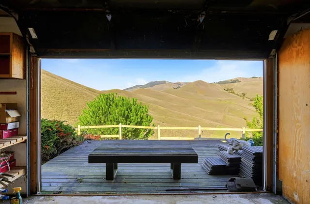 a view of a wooden deck