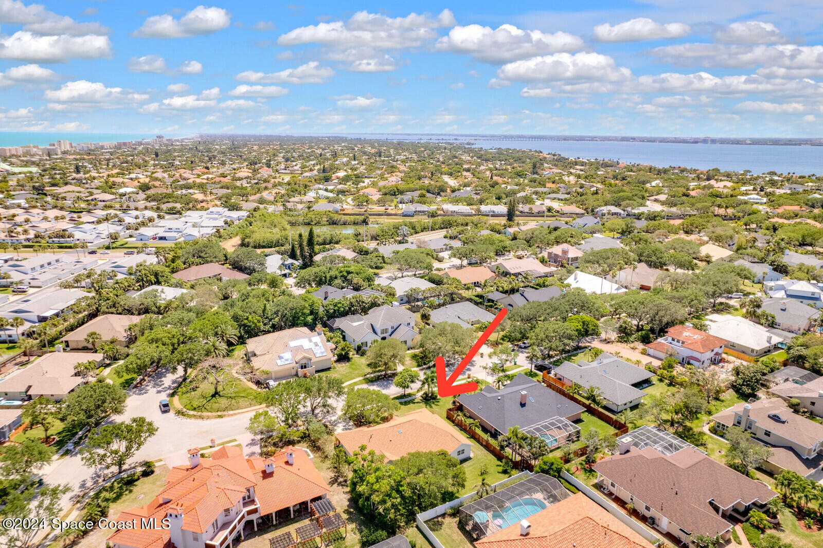 410 Oriole Lane Indialantic, FL 32903 - Photo 58 of 92 an aerial view of residential houses with outdoor space