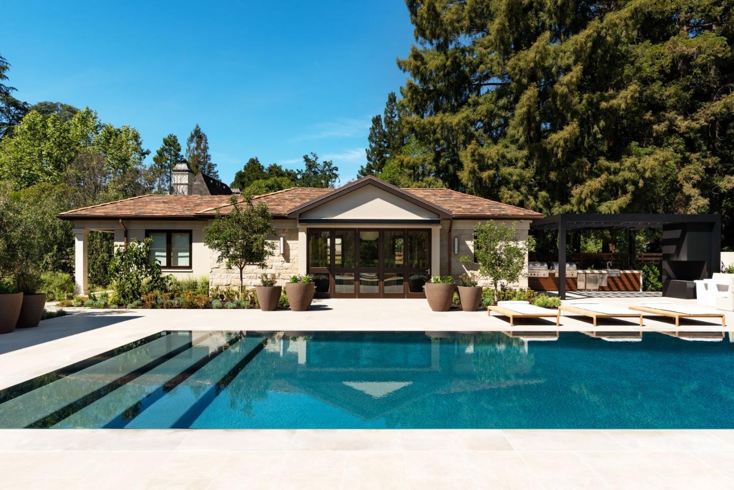 233 Park Lane Atherton, CA 94027 - Photo 25 of 26 a house view with a sitting space and garden