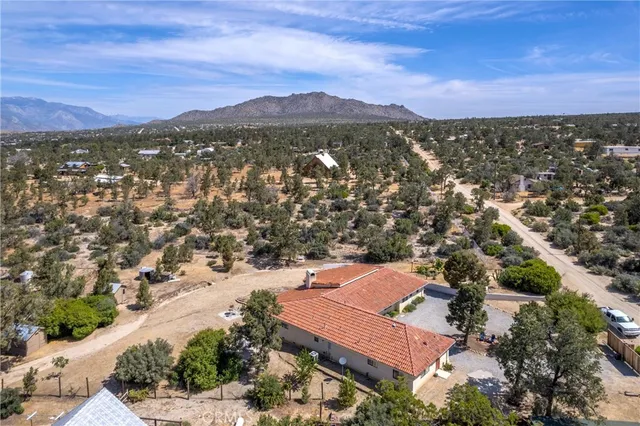 a view of a city with mountain