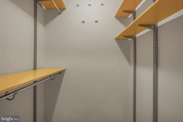 a view of a room with storage