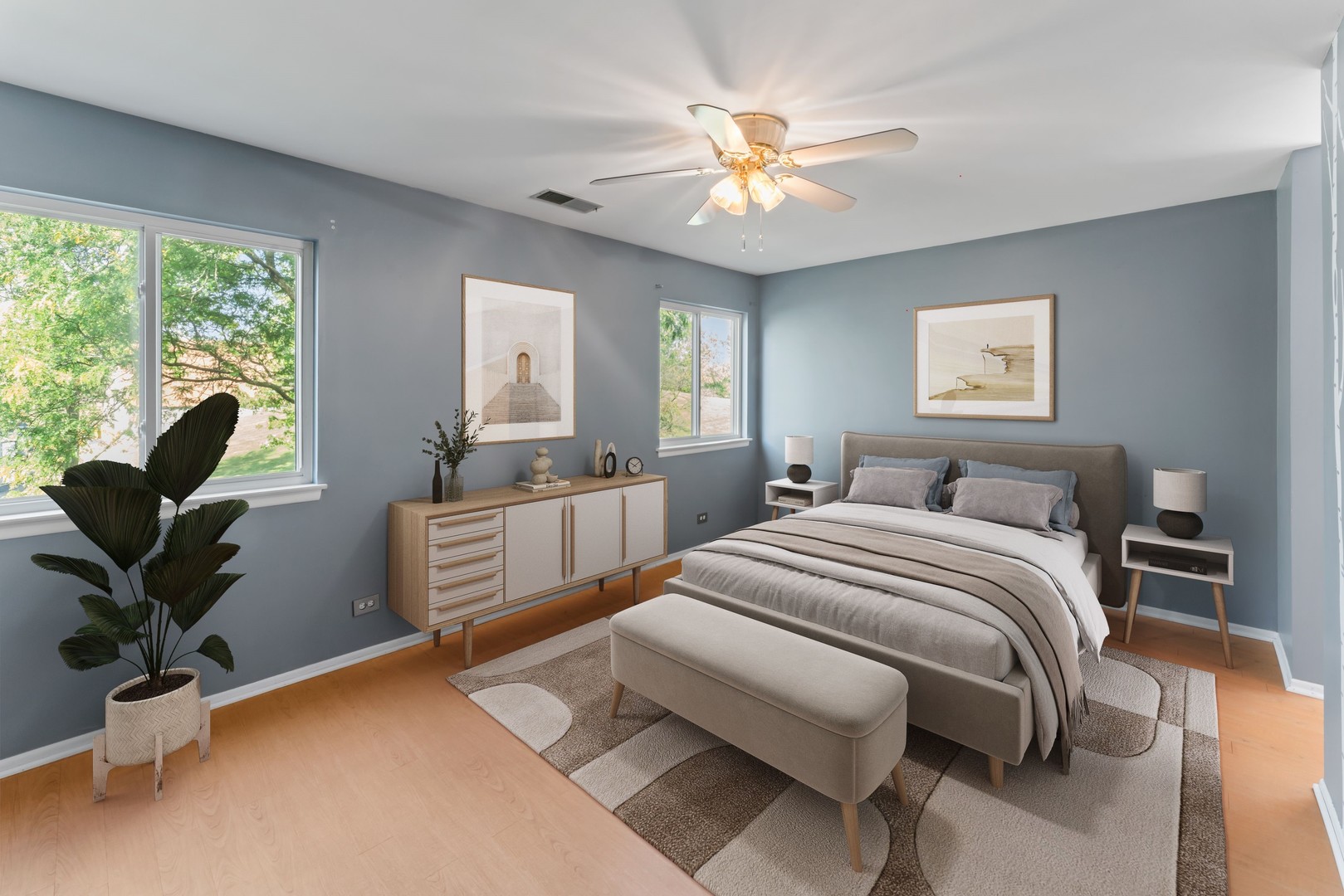 601 Hanover Court, Unit Z2 Schaumburg, IL 60194 - Photo 14 of 22 a bedroom with a large bed and a chandelier