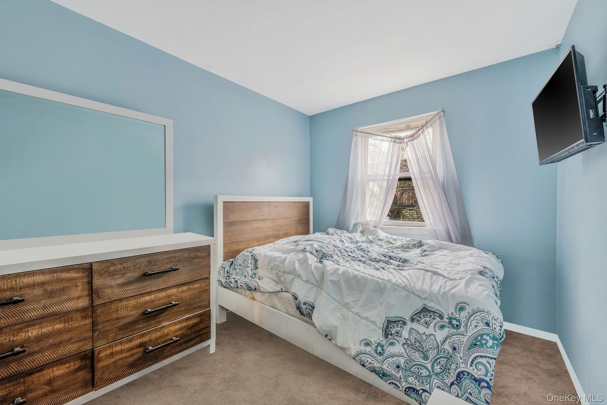 2070 Ralph Avenue Brooklyn, NY 11234 - Photo 33 of 48 a bedroom with a bed and a flat screen tv