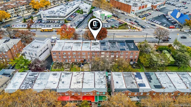 an aerial view of multiple house