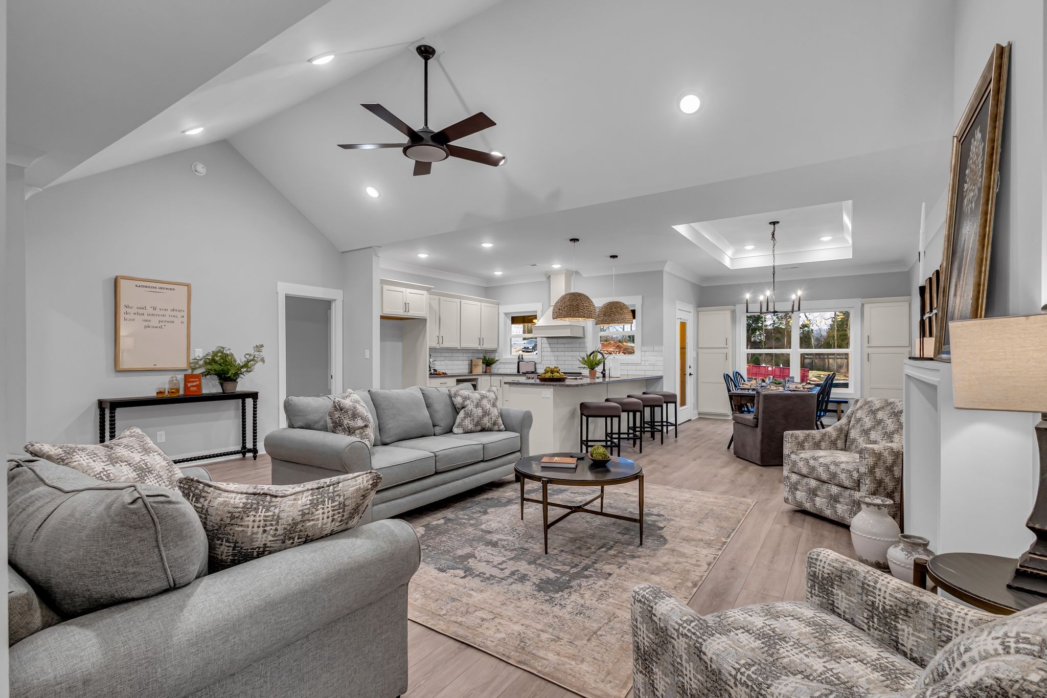 2504 Gentle Rain Road Knoxville, TN 37920 - Photo 10 of 45 a living room with furniture kitchen view and a chandelier