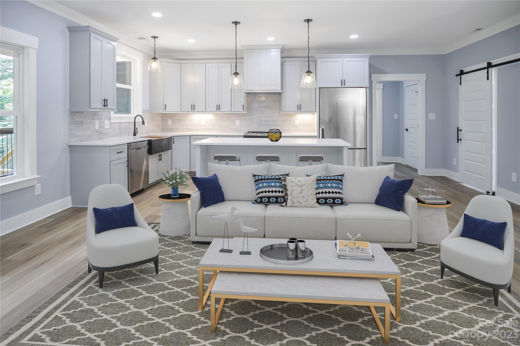 7550 Webbs Road Denver, NC 28037 - Photo 11 of 46 a living room with furniture and kitchen view