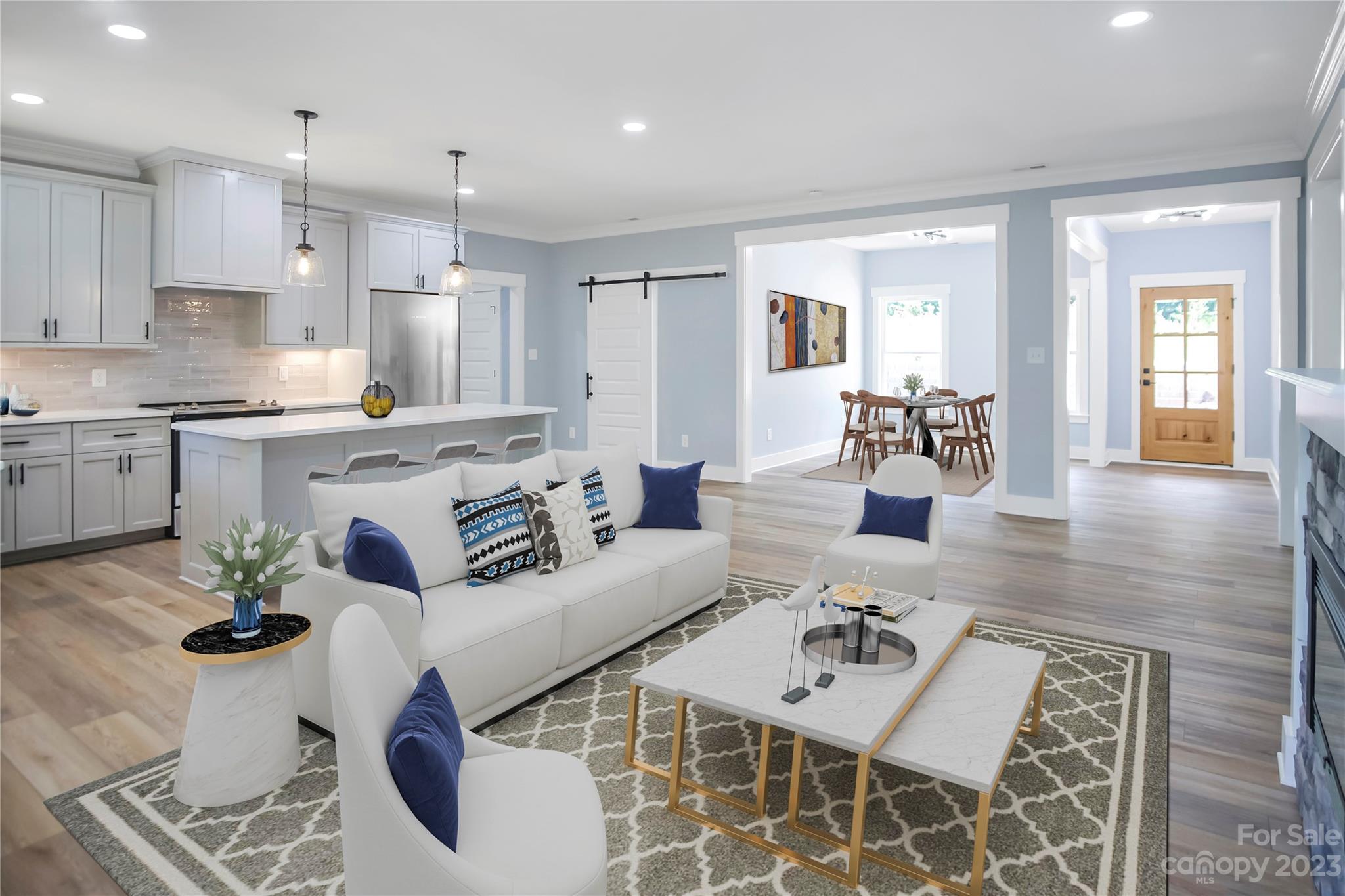7550 Webbs Road Denver, NC 28037 - Photo 12 of 46 a living room with furniture and kitchen view