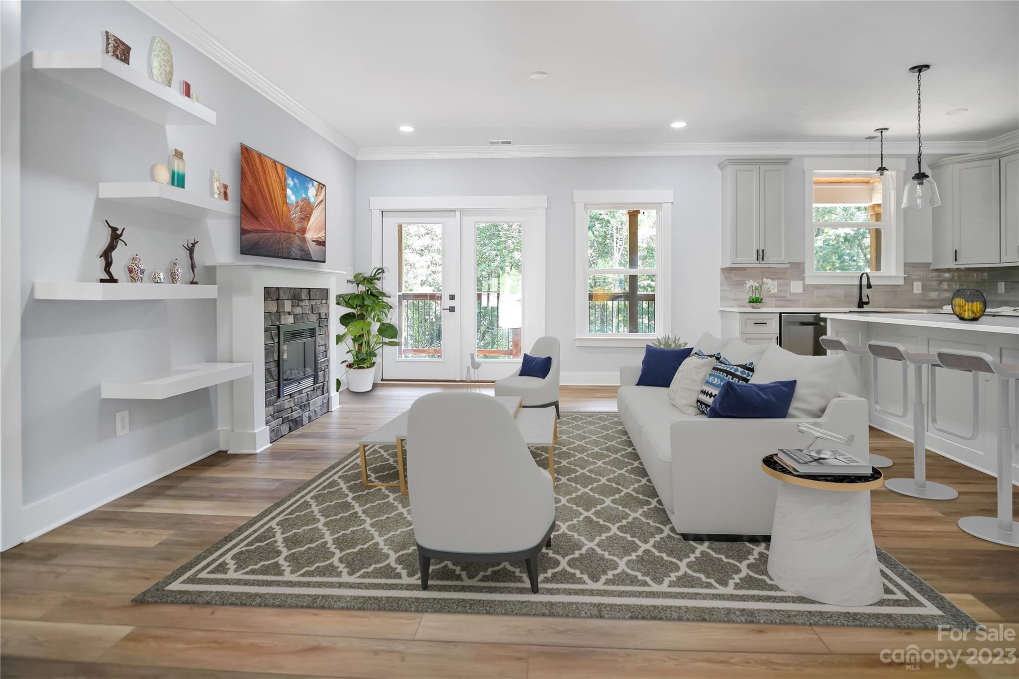7550 Webbs Road Denver, NC 28037 - Photo 8 of 46 a living room with fireplace furniture and a window