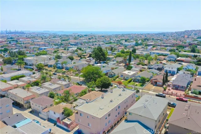 an aerial view of a city