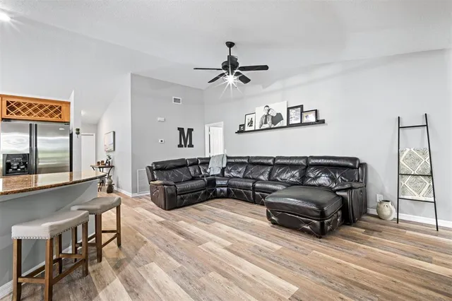 a living room with furniture