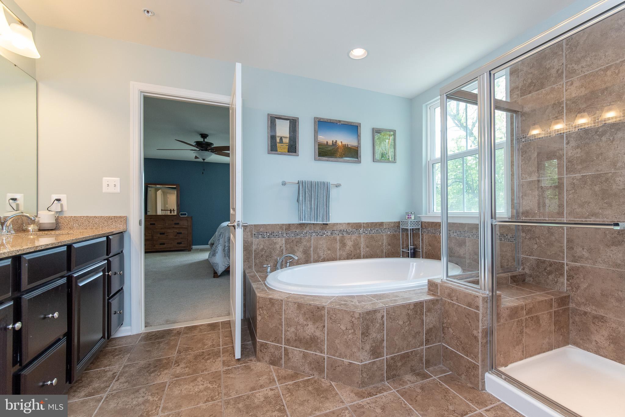 10426 Windlass Run Road Baltimore, MD 21220 - Photo 34 of 56 a bathroom with a tub a sink and glass door