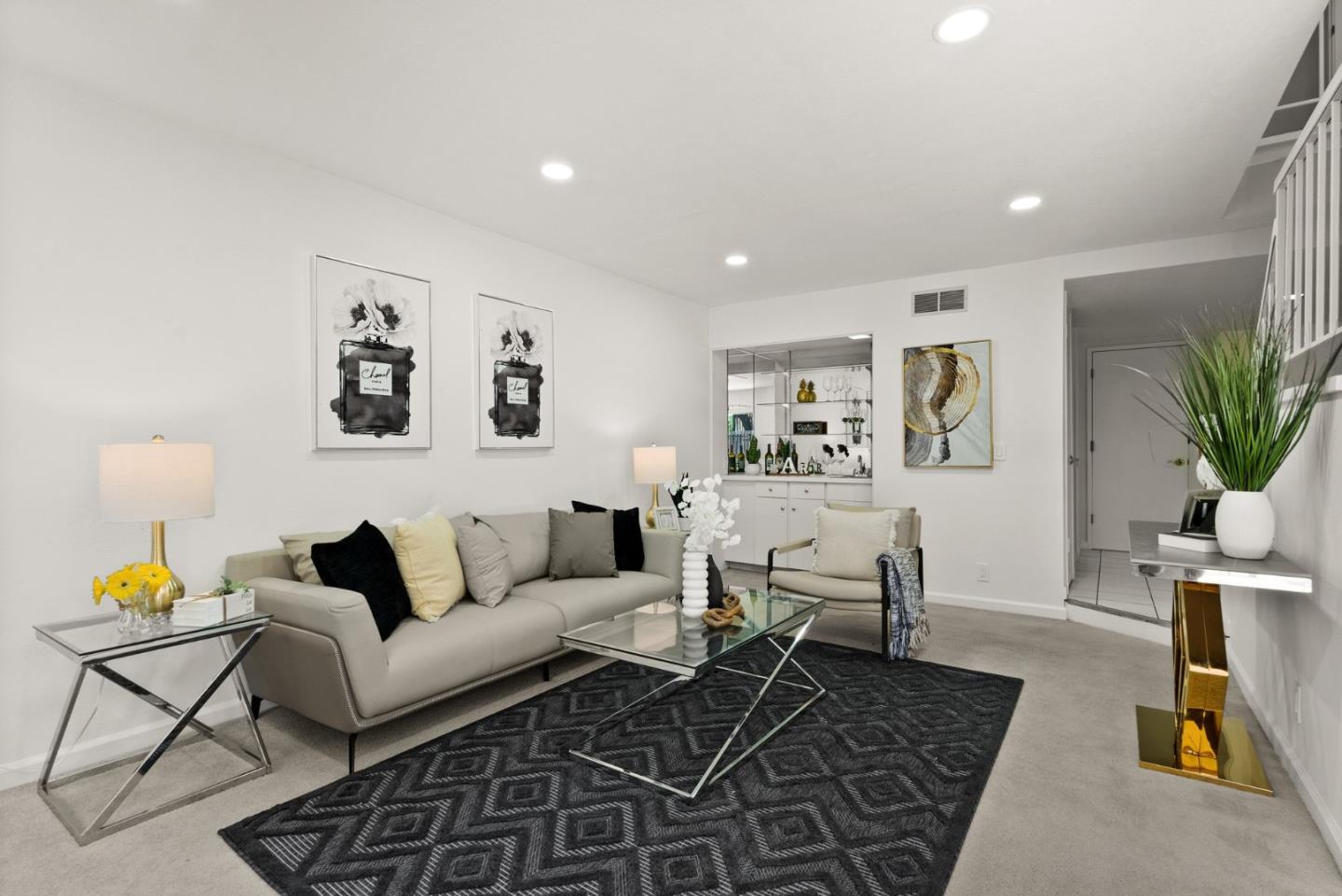22812 Longdown Road Cupertino, CA 95014 - Photo 18 of 45 a living room with furniture and wooden floor