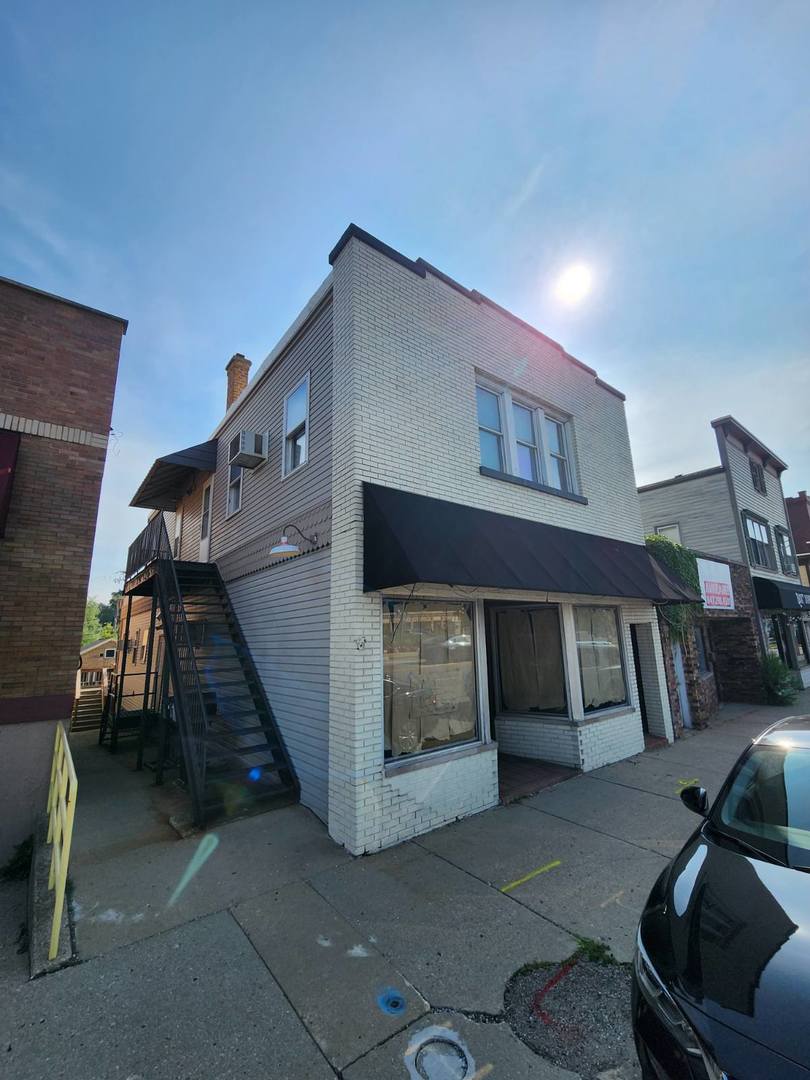 a view of a house with couches and a potted plant