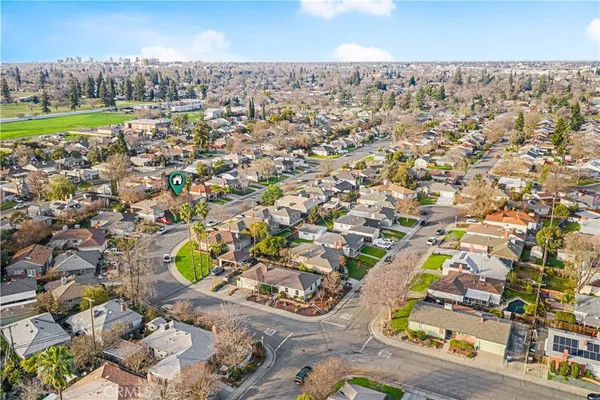an aerial view of multiple house