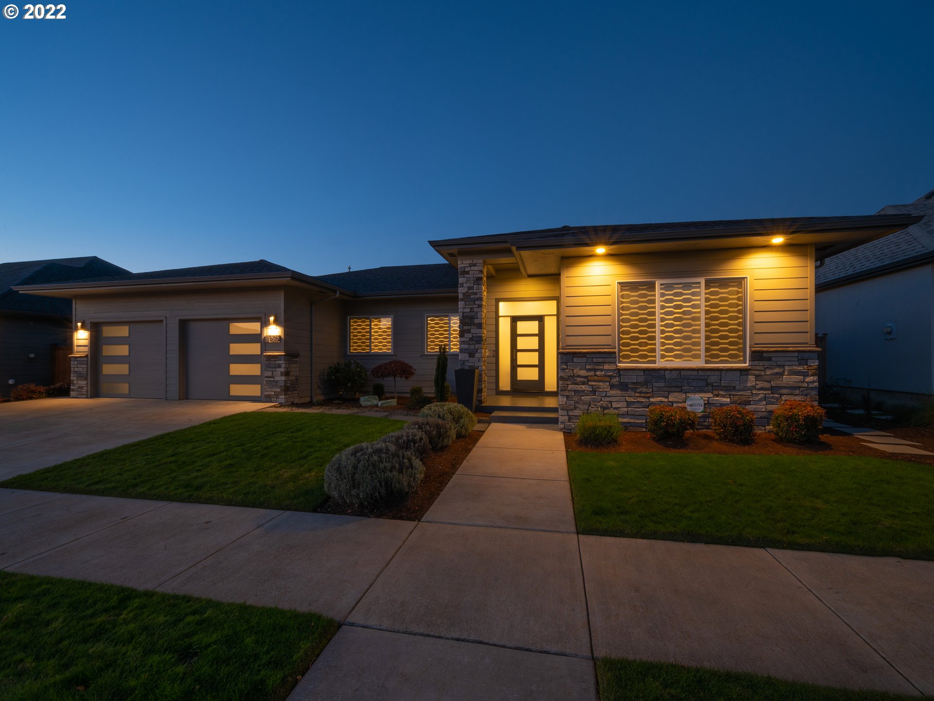 a view of a house with a patio