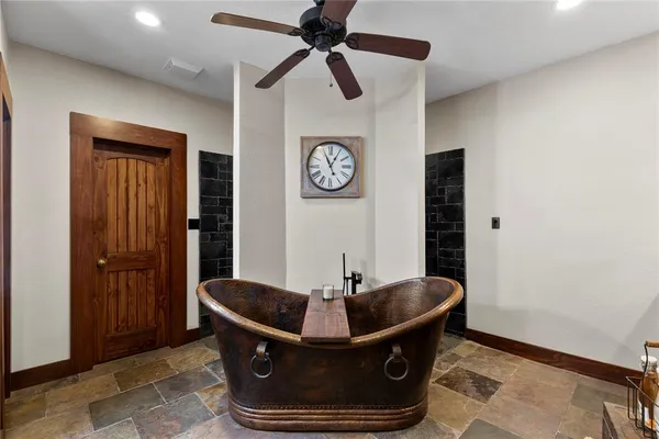 a living room with a couch and a table
