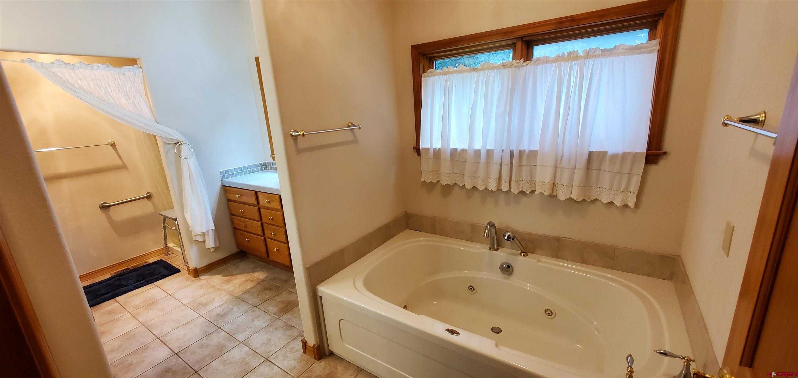370 Red Rock Road Durango, CO 81301 - Photo 21 of 25 a bathroom with a tub and a window