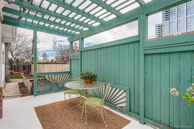 a outdoor view with a sitting space