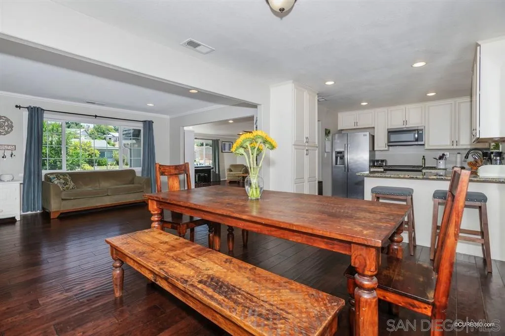 9209 Dalehurst Road Santee, CA 92071 - Photo 7 of 25 a living room with stainless steel appliances furniture dining table and wooden floor