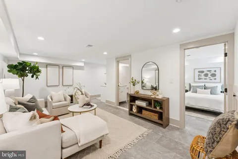 a living room with furniture