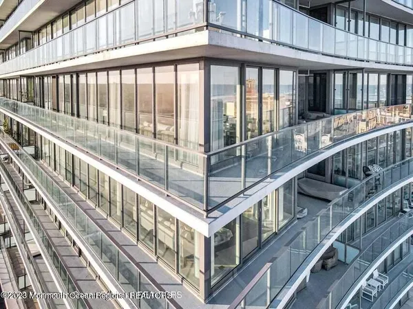 a view of a balcony with staircase