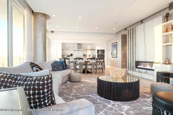 a living room with furniture or couch and a window