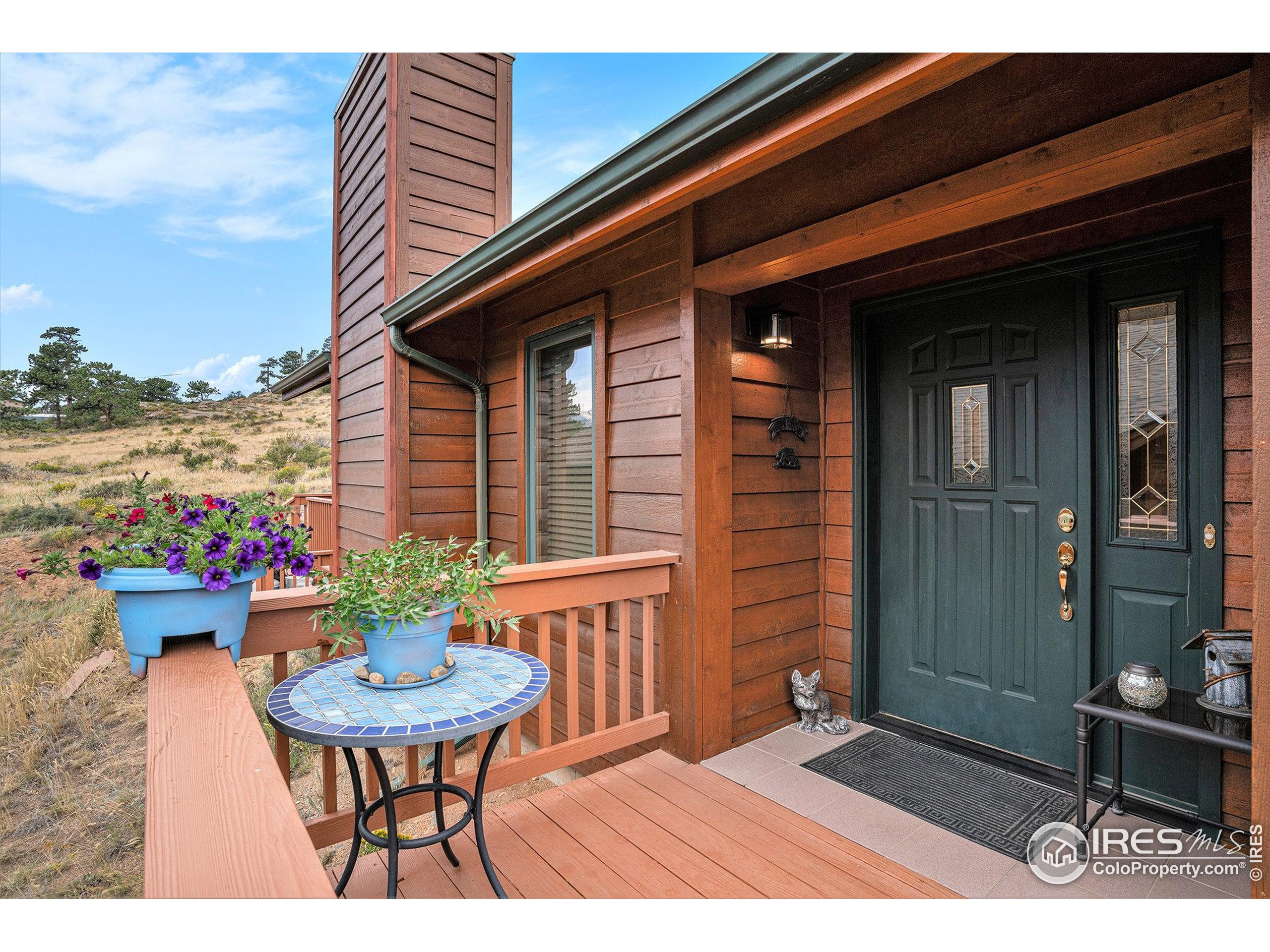 a view of outdoor seating space