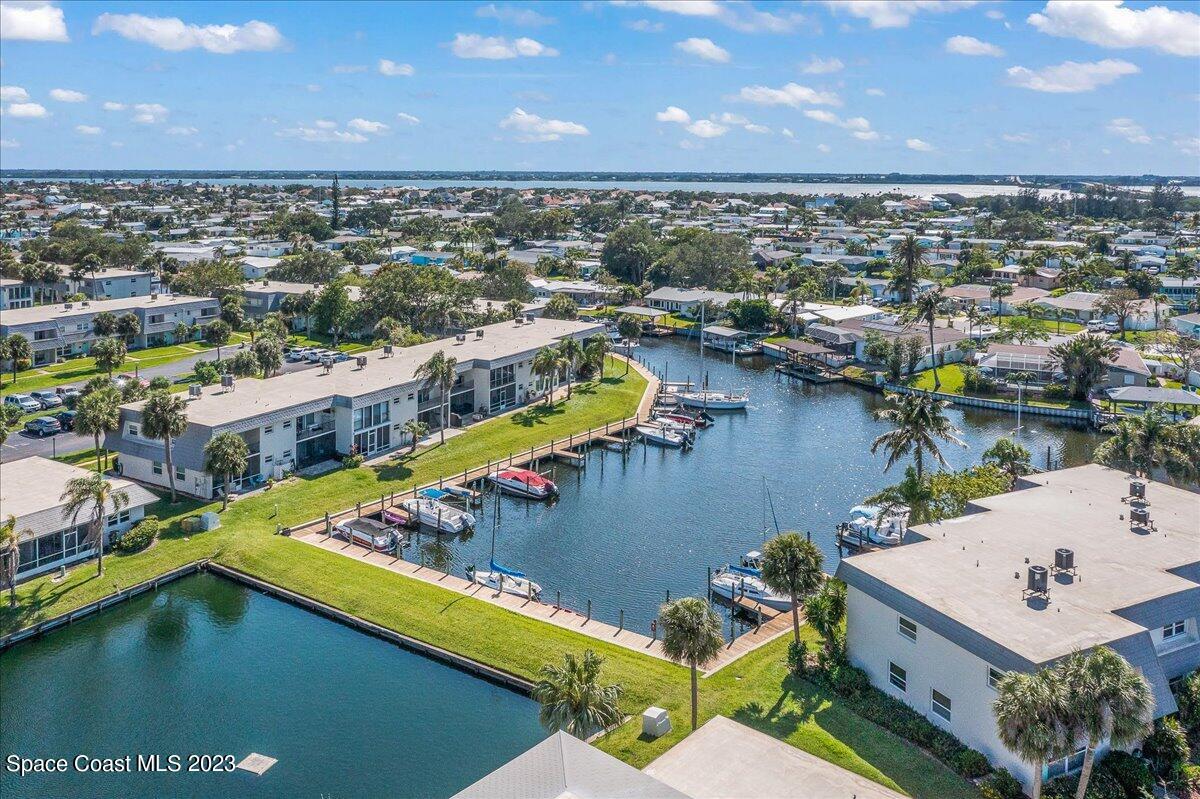 435 Dove Lane, Unit 810 Satellite Beach, FL 32937 - Photo 39 of 43 an aerial view of a house with a ocean view