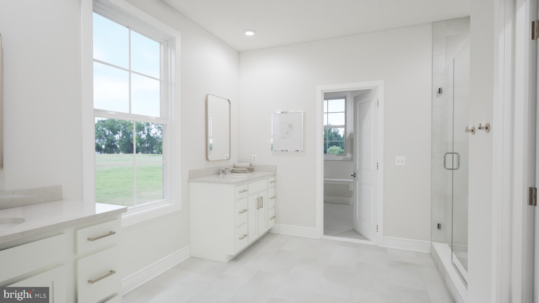 Snowden Bridge Boulevard, Unit SHELDON Stephenson, VA 22656 - Photo 11 of 53 a bathroom with a double vanity sink a mirror and next to a window