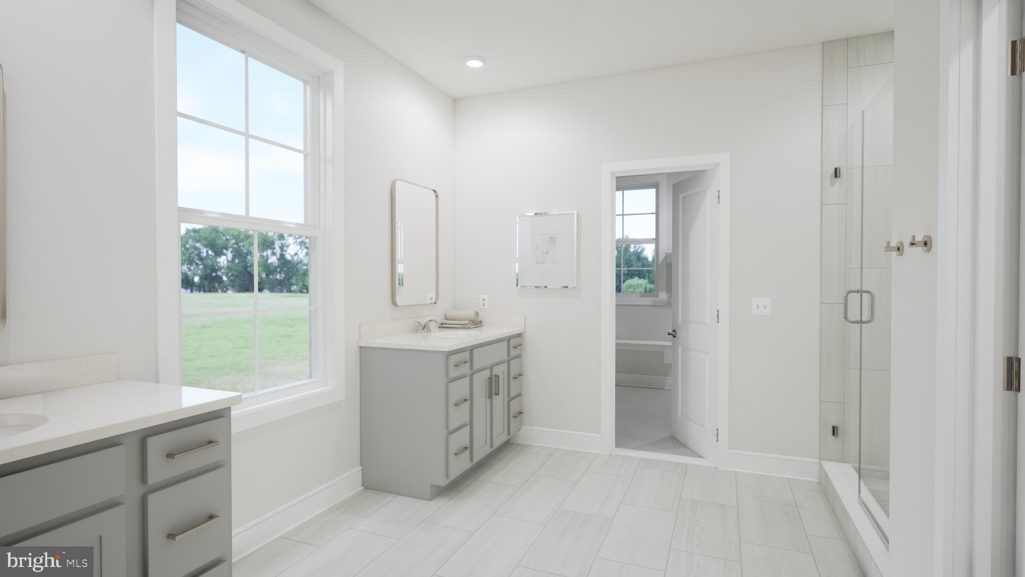 Snowden Bridge Boulevard, Unit SHELDON Stephenson, VA 22656 - Photo 23 of 53 a bathroom with a granite countertop sink mirror and a bathtub