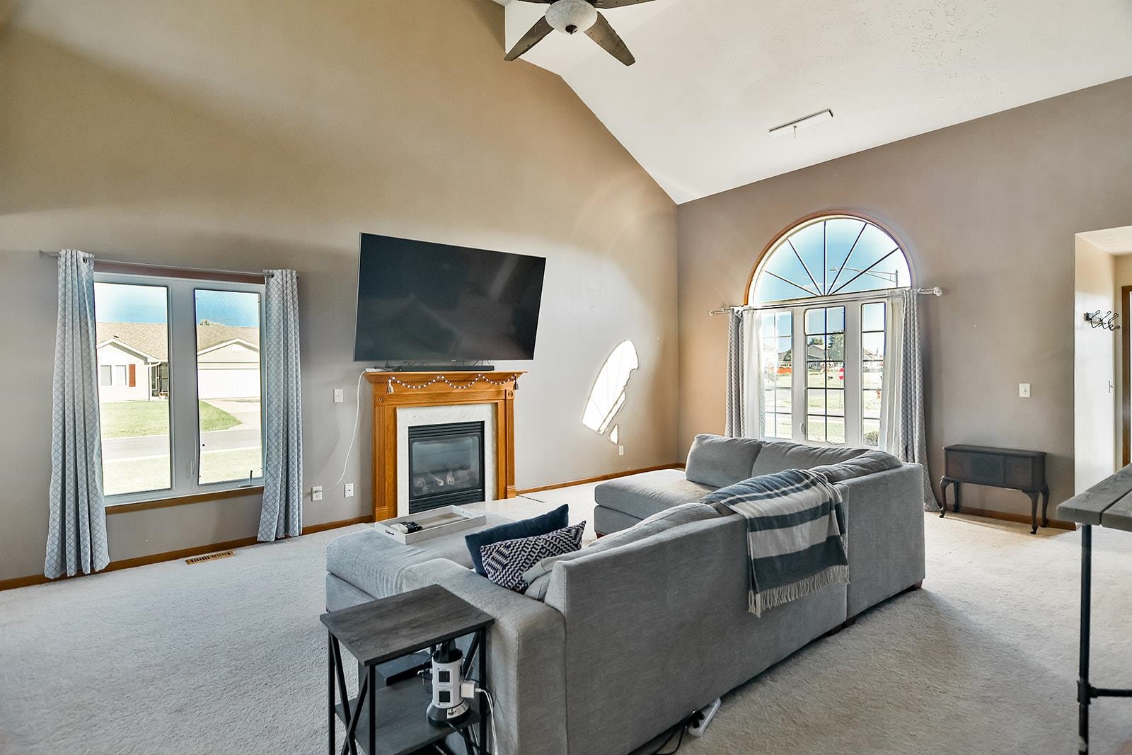 381 Red Fox Drive Davis Junction, IL 61020 - Photo 11 of 38 a living room with furniture a flat screen tv and a fireplace