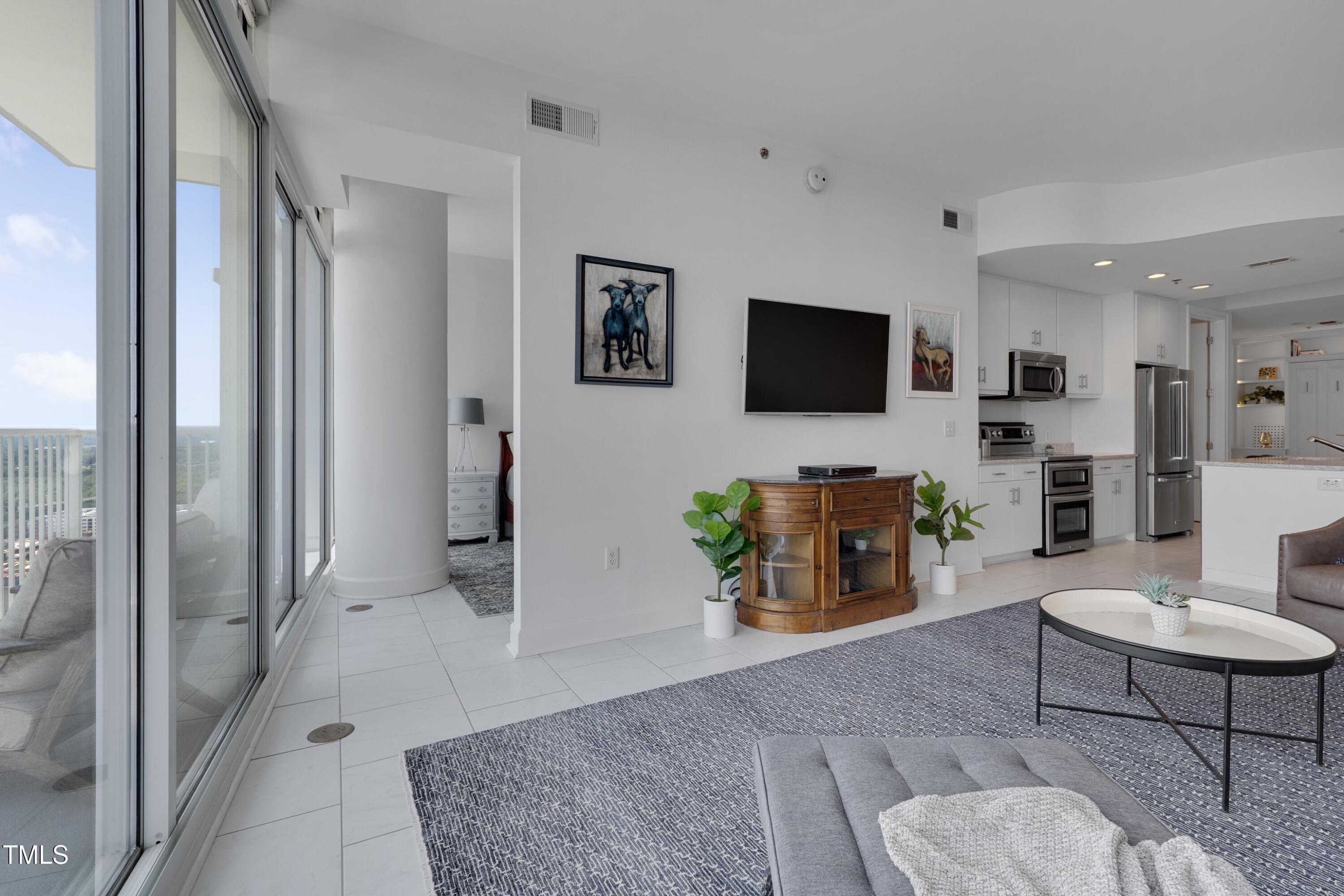 301 Fayetteville Street, Unit 2611 Raleigh, NC 27601 - Photo 6 of 44 a living room with furniture and a flat screen tv