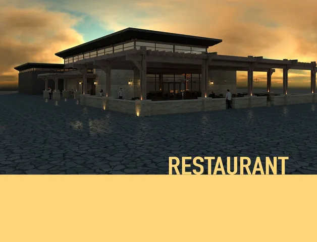 a view of a building with cars park