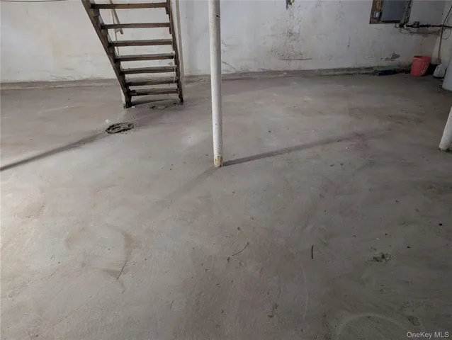 a view of a room with stairs